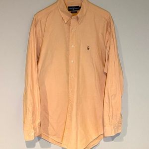 Ralph Lauren Mens XL Peach Button Down Dress Shirt
